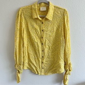 Maeve by Anthropologie yellow and green button down